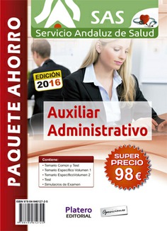 Auxiliar Administrativo del Servicio Andaluz de Salud (SAS). PACK Auxiliar Administrativo del Servicio Andaluz de Salud (SAS). PACK