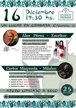 Álex Pérez presenta NO, una historia noir junto al músico Carlos Maqueda en Granada / Platero CoolBooks