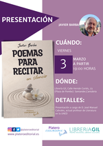 Presentación Poemas para recitar en silencio de Javier Barba en Santander / Platero CoolBooks