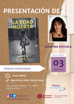Josefina Royuela presenta "La edad muerta" en Barcelona / Platero Coolbooks