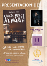 Ana Barrera presenta su novela "Cartas desde Hungría" en la Casa del Libro de Málaga / Platero CoolBooks