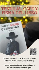 Tertulia, café y firma de ejemplares de Todos los entierros de la familia Durán en Valencia / Platero CoolBooks