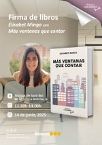 Firma "Más ventanas que contar" de Elisabet Mingo en Abacus de Sant Boi de Ll.