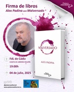 Firma de ejemplares de Malversado de Alex Padina en la Feria del Libro de Cádiz