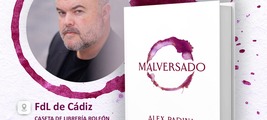 Firma de ejemplares de Malversado de Alex Padina en la Feria del Libro de Cádiz
