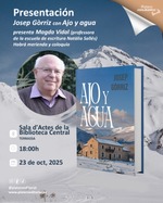 Josep Górriz presenta su nueva novela ​Ajo y Agua en Sala d'Actes de la Biblioteca Central de Terrassa