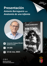 Presentación de Anatomía de una infamia en el Salón de actos del Convento Corpus Christi 