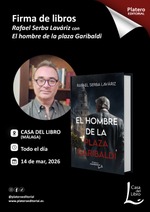Firma de El hombre de la Plaza Garibaldi en Sala la Casa del Libro de Málaga