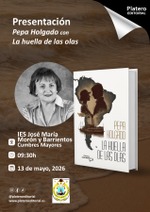 Pepa Holgado presenta "La corazonada de Rosa" en IES "José Maria Morón y Barrientos" de Cumbres Mayores.