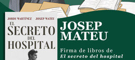 Josep Mateu con El secreto del hospital en Casa del Libro de Granada